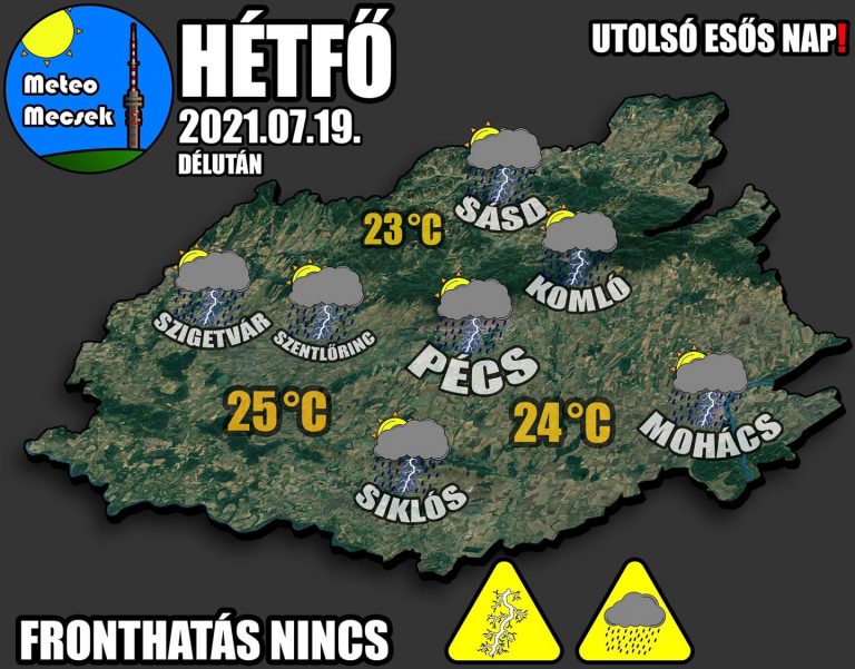 Ma még záporos, zivataros időnk lesz, de holnaptól ismét a napsütéskedvelők örülhetnek
