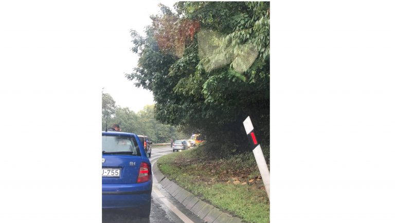 Baleset Mecseknádasd és Pécsvárad között a szerpentinen, megállt a forgalom