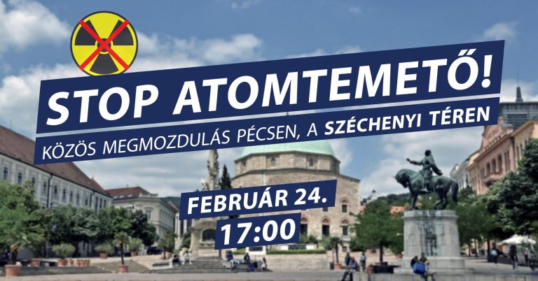 Ellenzéki megmozdulás Pécsen az atomtemető ellen