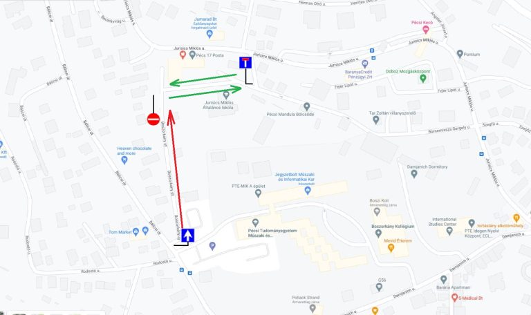 Hétfőtől ideiglenes forgalmirend-változás a Boszorkány úton