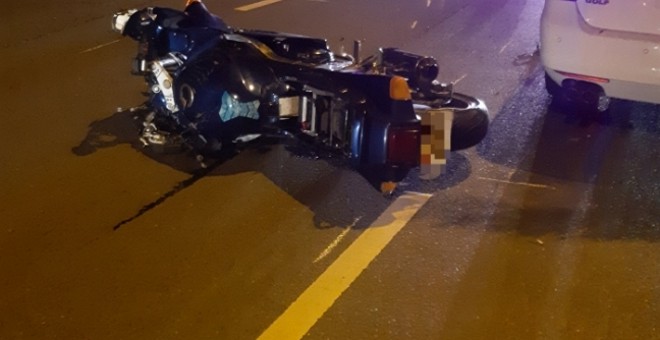 halásos Szeged, összetört motor az úton
