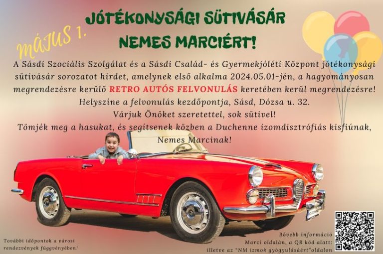 Május 1: Finom sütikkel gyűjtenek Marcinak Sásdon