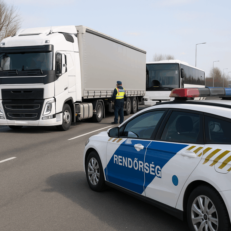 Országos közlekedésbiztonsági akció indul hétfőtől – a teherautók és buszok kerülnek fókuszba