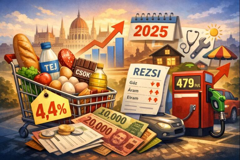 Tovább emelkedtek az árak: 2025-ben átlagosan 4,4 százalékos volt az infláció