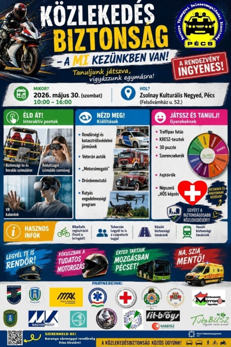Tanulva, játszva a biztonságért: a Tüke Busz is csatlakozik a pécsi közlekedésbiztonsági naphoz