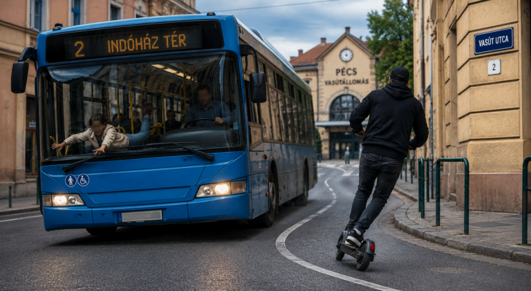 Busz utasa sérült meg egy rolleres manővere miatt Pécsen, a rendőrség tanúkat keres